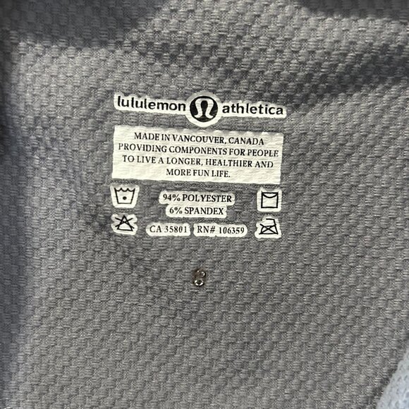 Vintage Lululemon Grey 1/4 Zip Pullover Running Shirt Pocket Size 8 - Picture 6 of 8